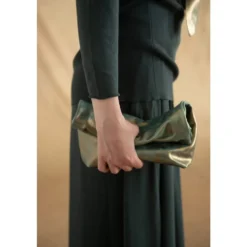 Bronze Turkis Læder Clutch