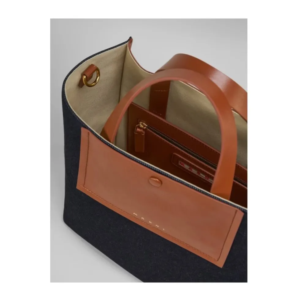 Brun-Denim Skuldertaske