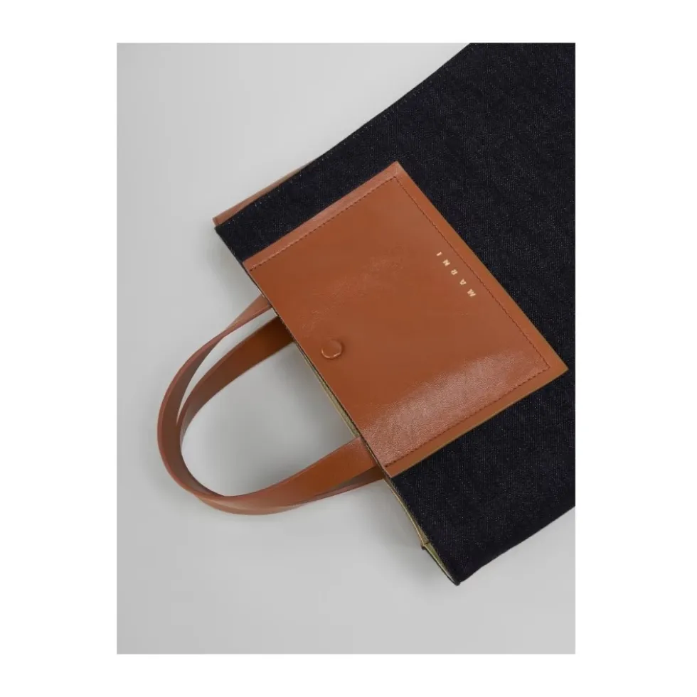 Brun-Denim Skuldertaske