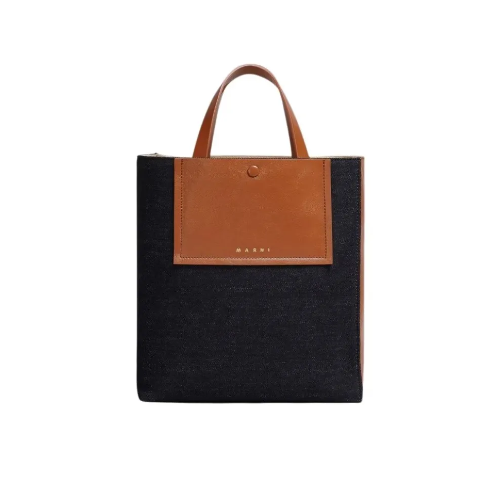 Brun-Denim Skuldertaske