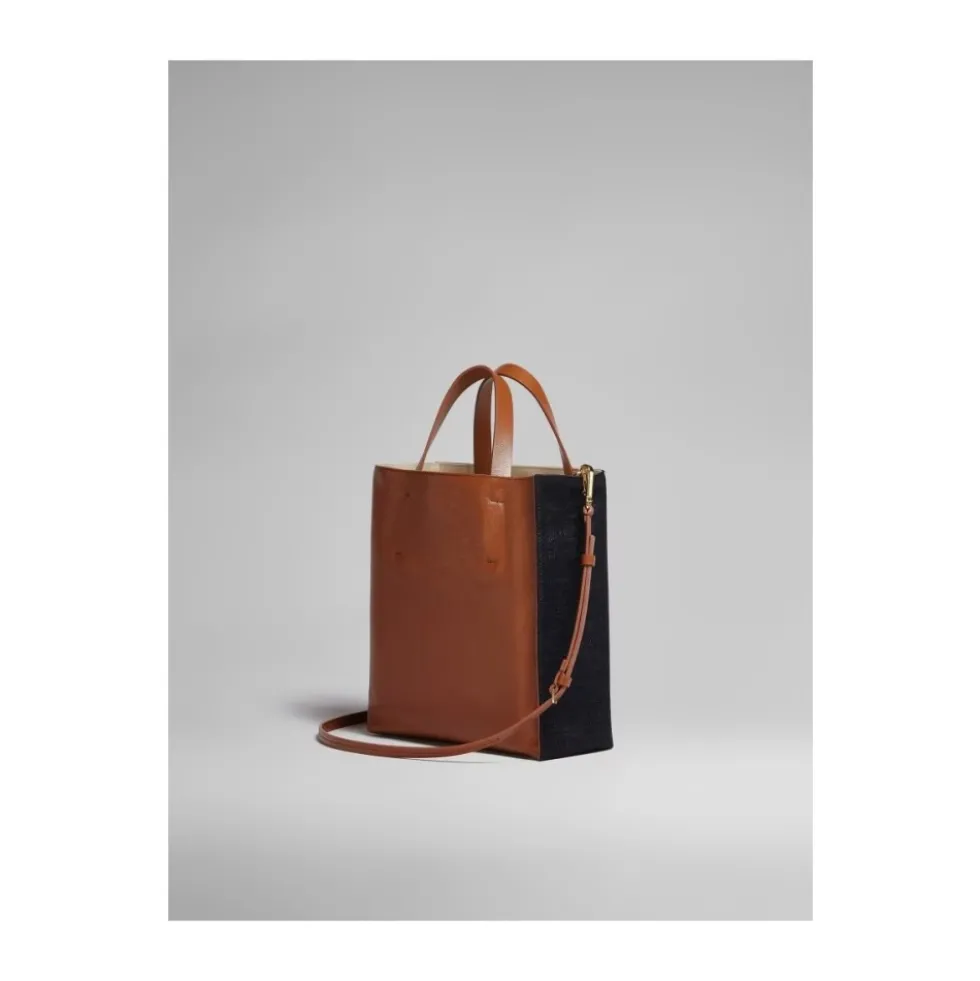 Brun-Denim Skuldertaske