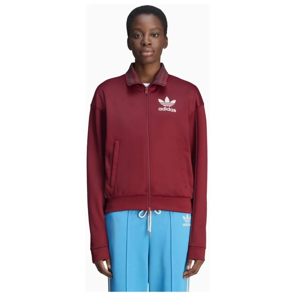 Burgundy Track Jacket med Sideprint