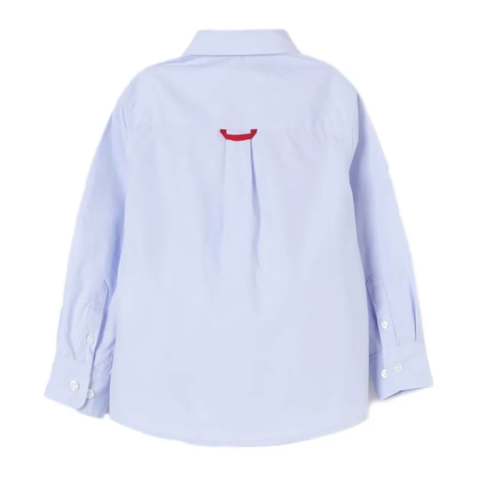 Camicia celeste in cotone
