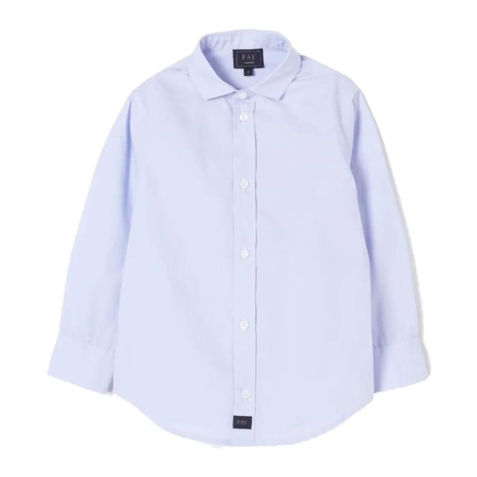 Camicia celeste in cotone