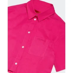 Camicia in cotone con logo ricamato sul petto