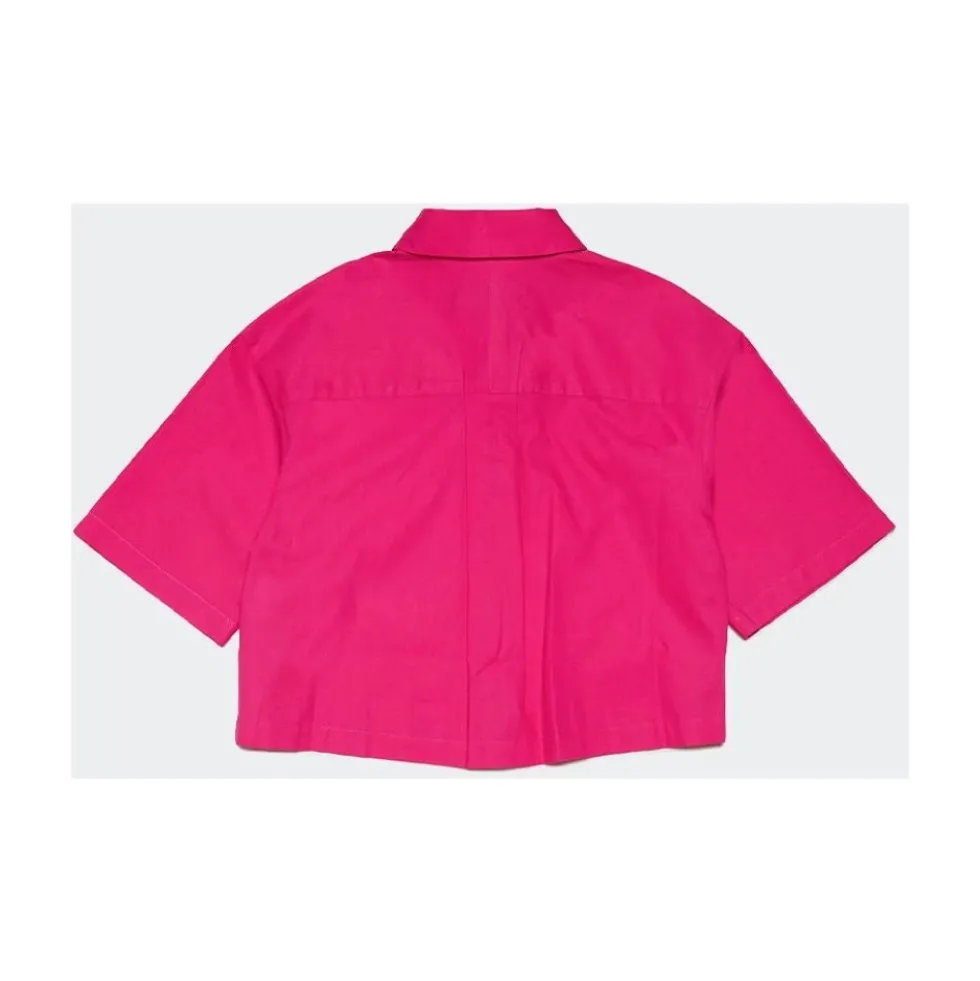 Camicia in cotone con logo ricamato sul petto