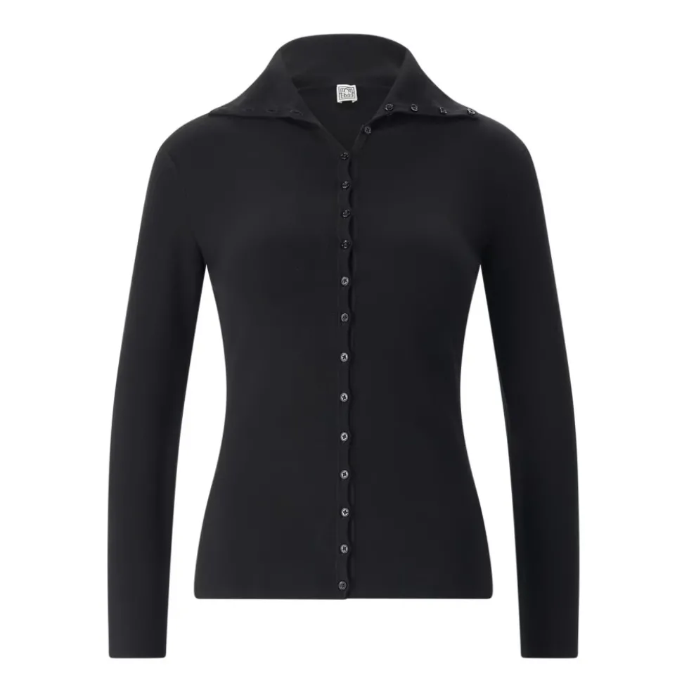 Cardigan med standkrave