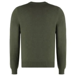 Cashmere blend pullover med ribstrikket kant