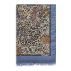 Cashmere-blend tørklæde med Paisley- og dyremotiv