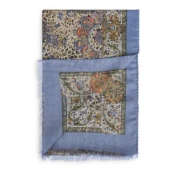 Cashmere-blend tørklæde med Paisley- og dyremotiv