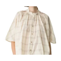 Chemise med mellemlange ærmer i voile