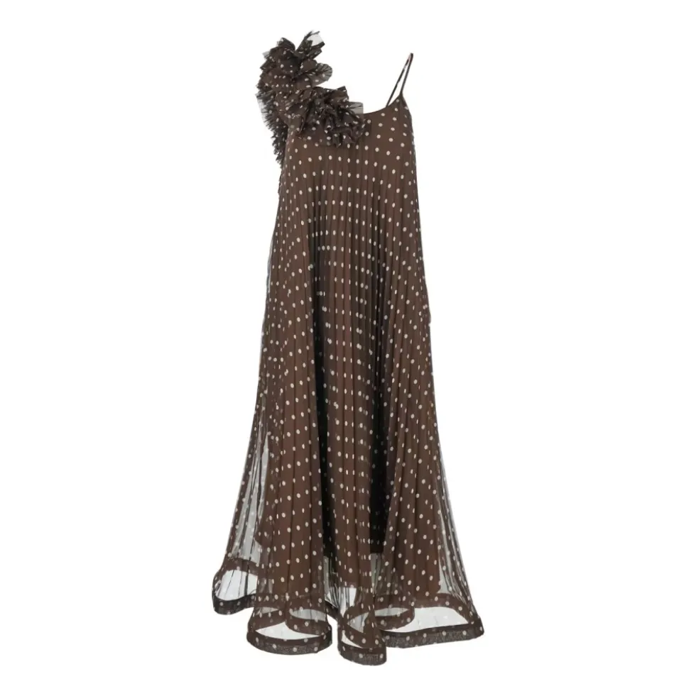 Chiffon Stampa Pois Dress