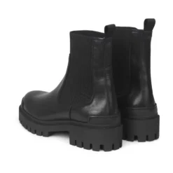 Chunky Chelsea Boot i Sort Læder