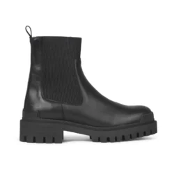 Chunky Chelsea Boot i Sort Læder