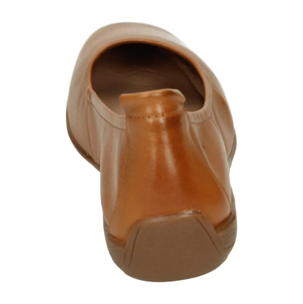 Cognac Læder Ballerina Flats