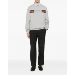 Cotton Jersey Sweatshirt med Print