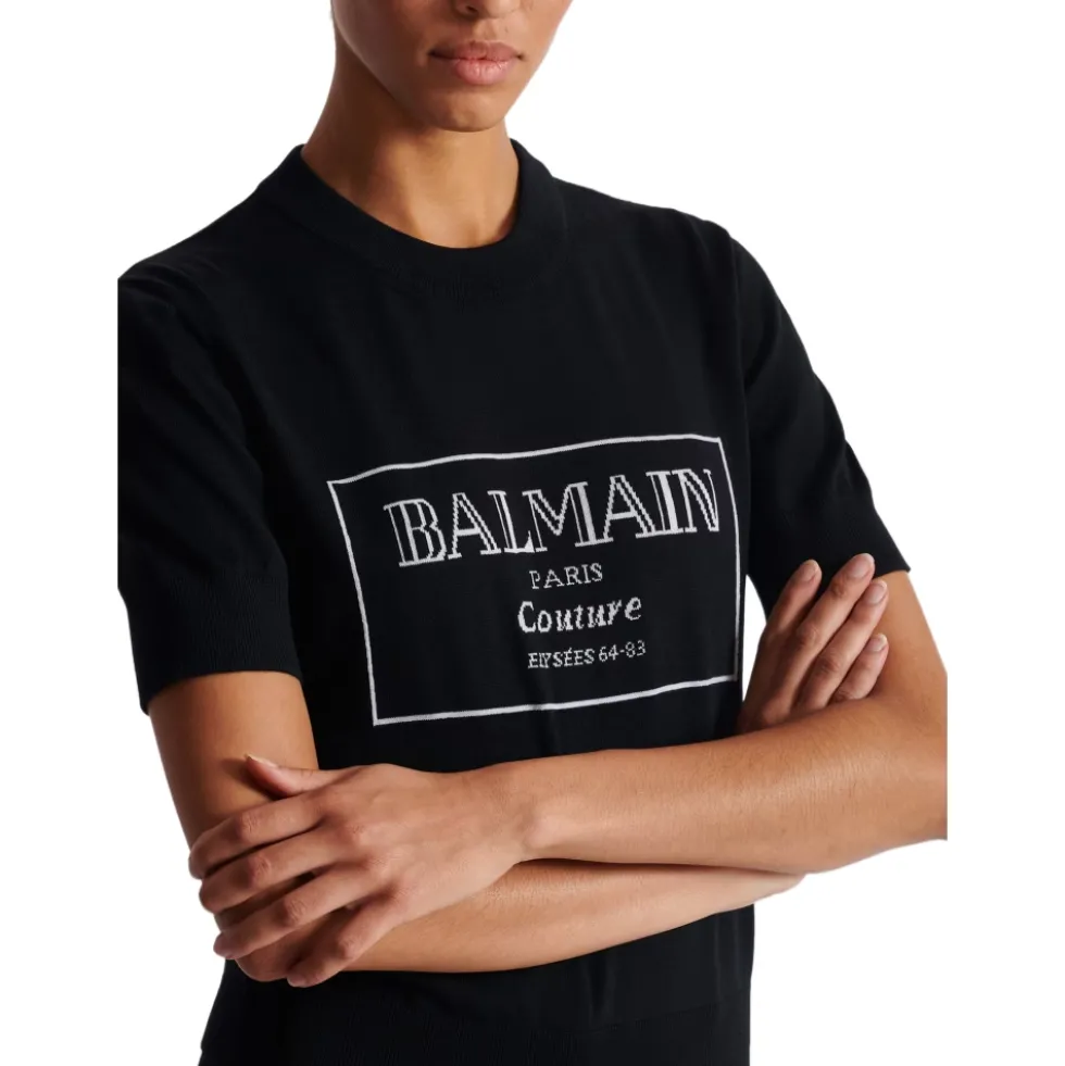 Couture tofarvet strikbluse