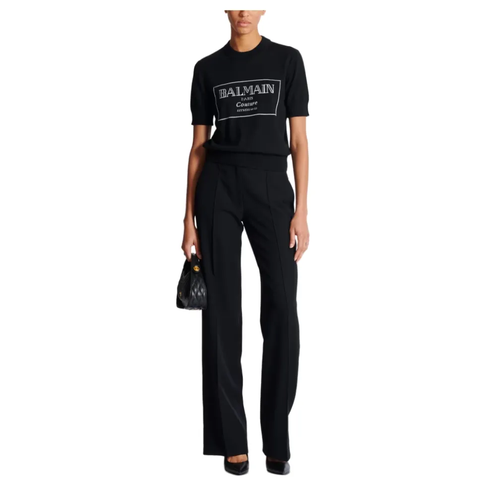 Couture tofarvet strikbluse
