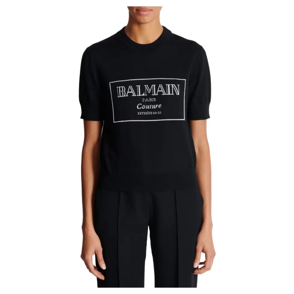 Couture tofarvet strikbluse