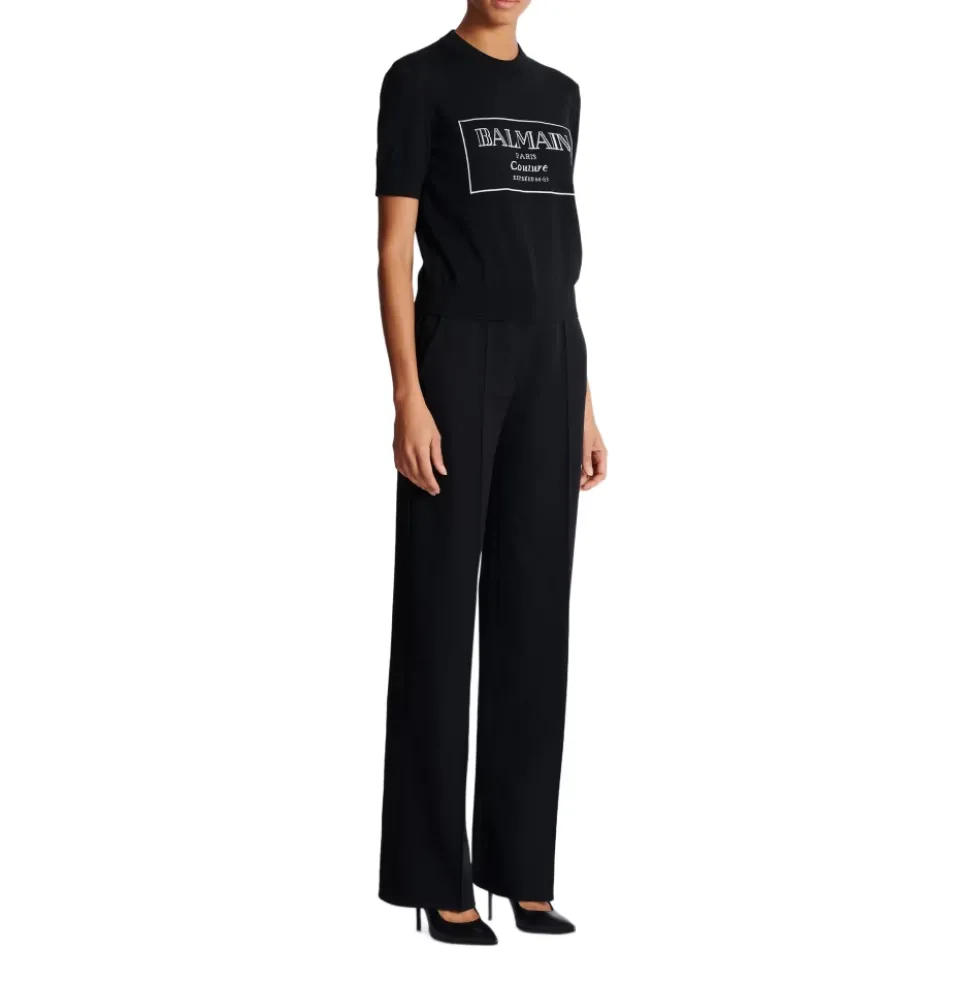 Couture tofarvet strikbluse