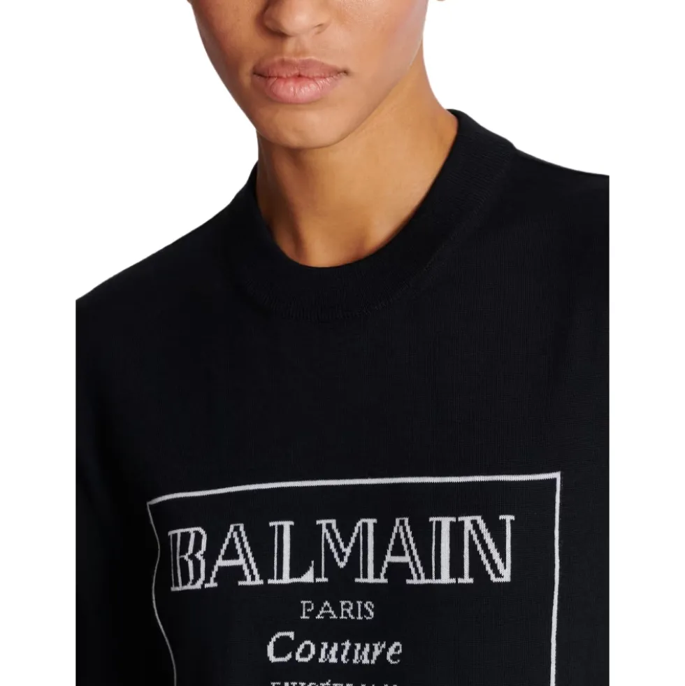Couture tofarvet strikbluse