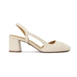 Creme pumps med udskåret overdel