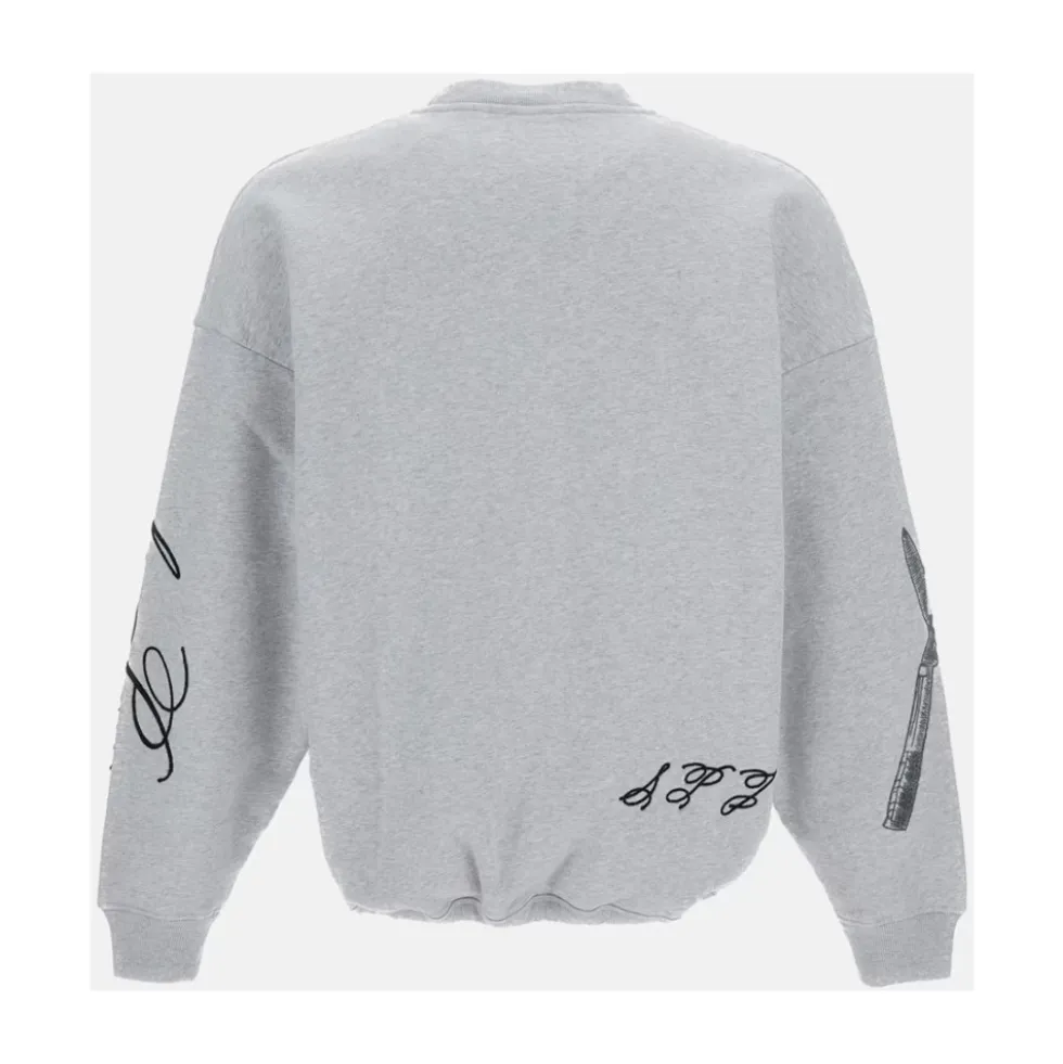 Crewneck Sweatshirt med broderi over det hele