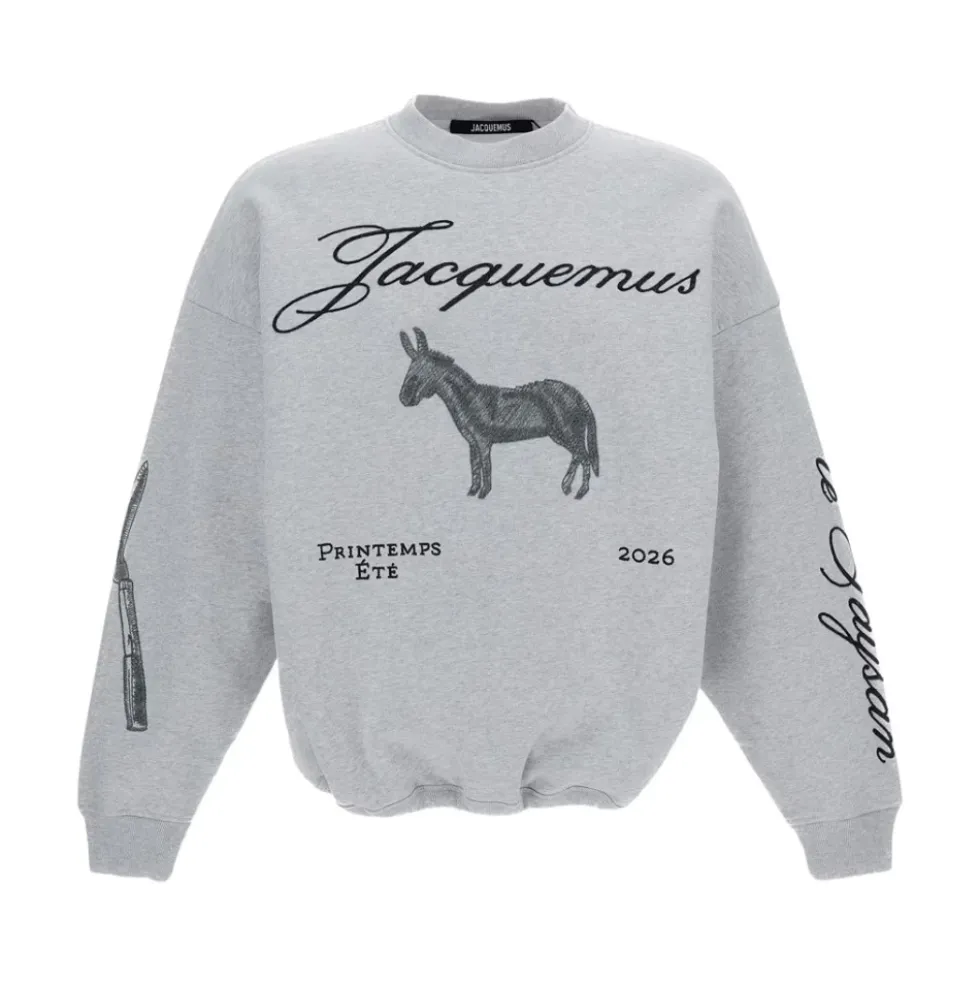 Crewneck Sweatshirt med broderi over det hele