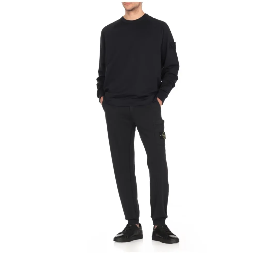 Crewneck Sweatshirt med Logo Patch