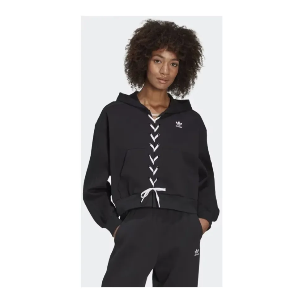 Cropped Hoodie med blonde detaljer