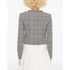 Cropped Houndstooth Jakke