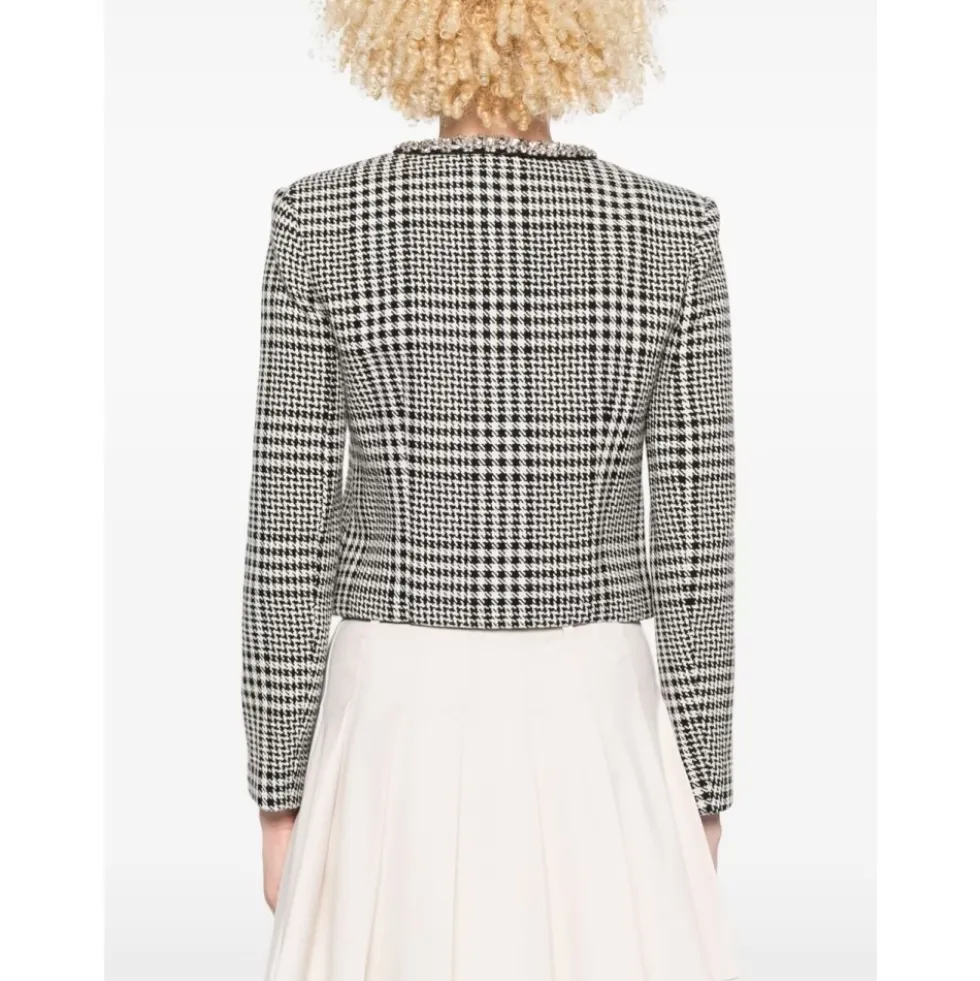 Cropped Houndstooth Jakke