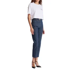 Cropped T-shirt med print
