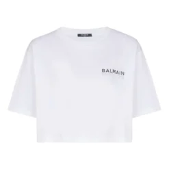 Cropped T-shirt med print