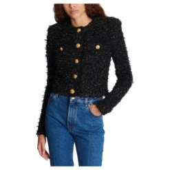 Cropped tweed jakke