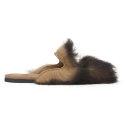 Dame slippers i fåreskind og ruskind