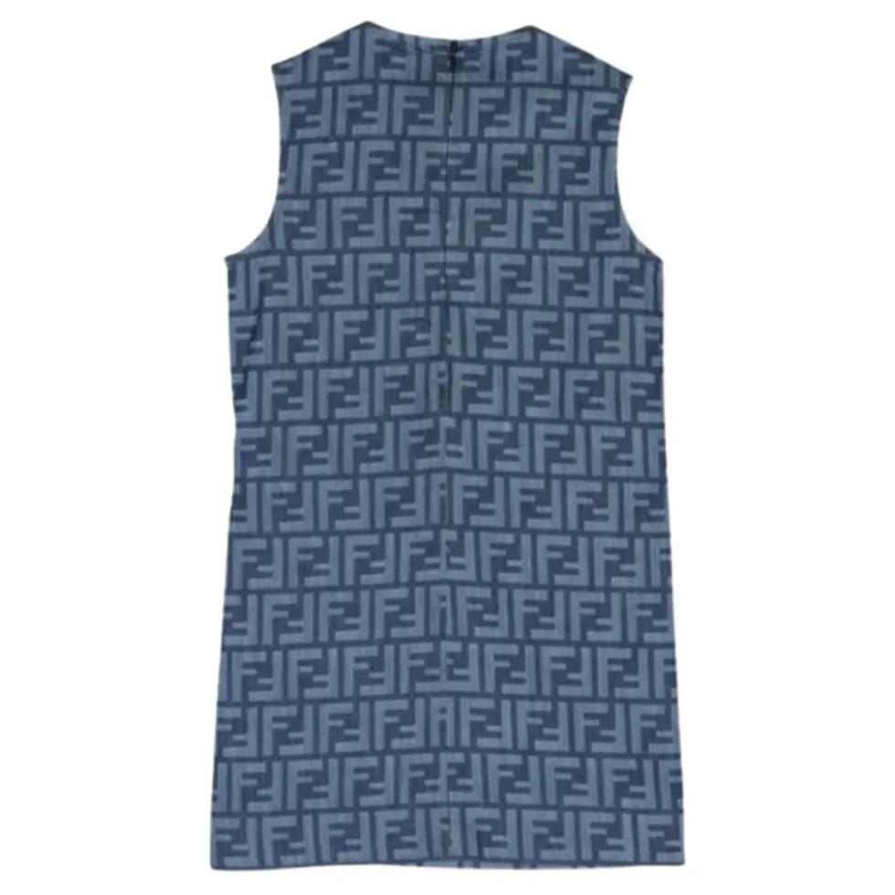 Denim Bomuldskjole med Monogram