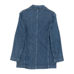 Denim Double-Breasted Blazer