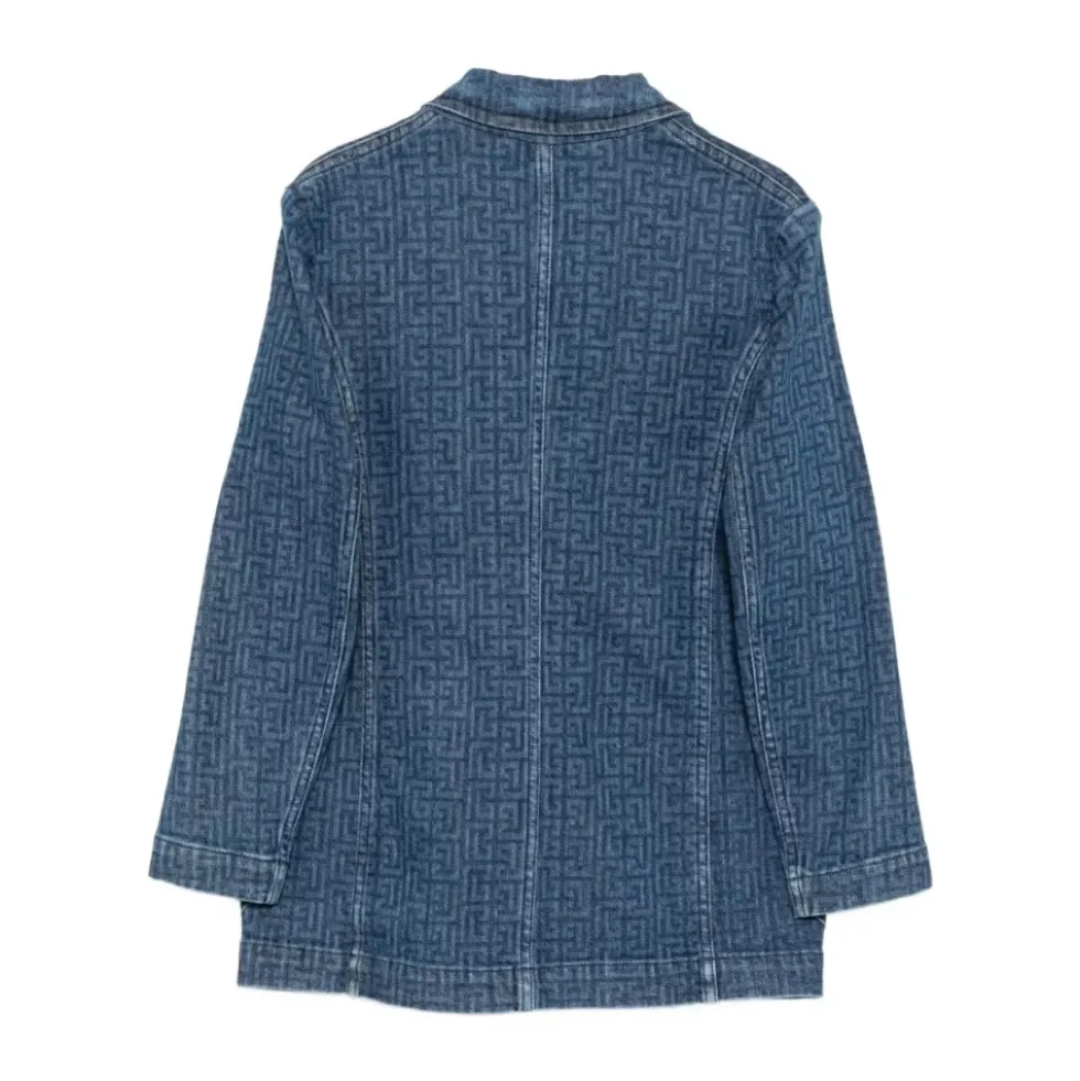 Denim Double-Breasted Blazer
