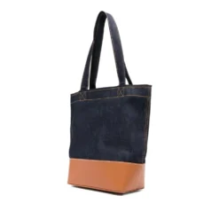 Denim Læder Tote Taske