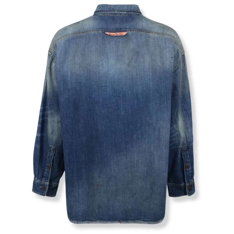 Denim Skjorte med Knapper
