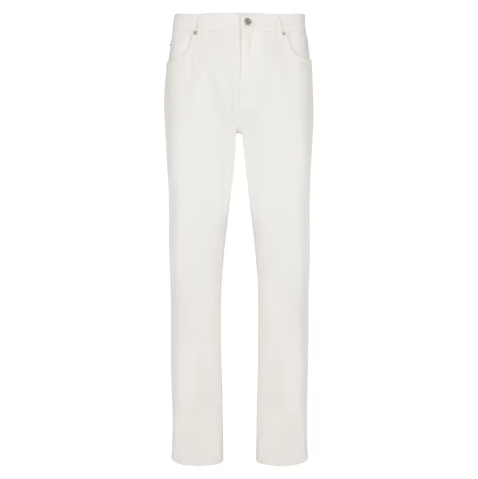 Denim straight-cut jeans