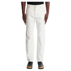 Denim straight-cut jeans