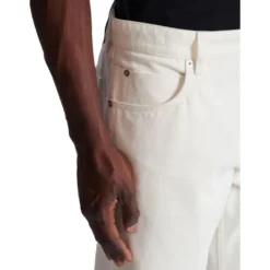 Denim straight-cut jeans