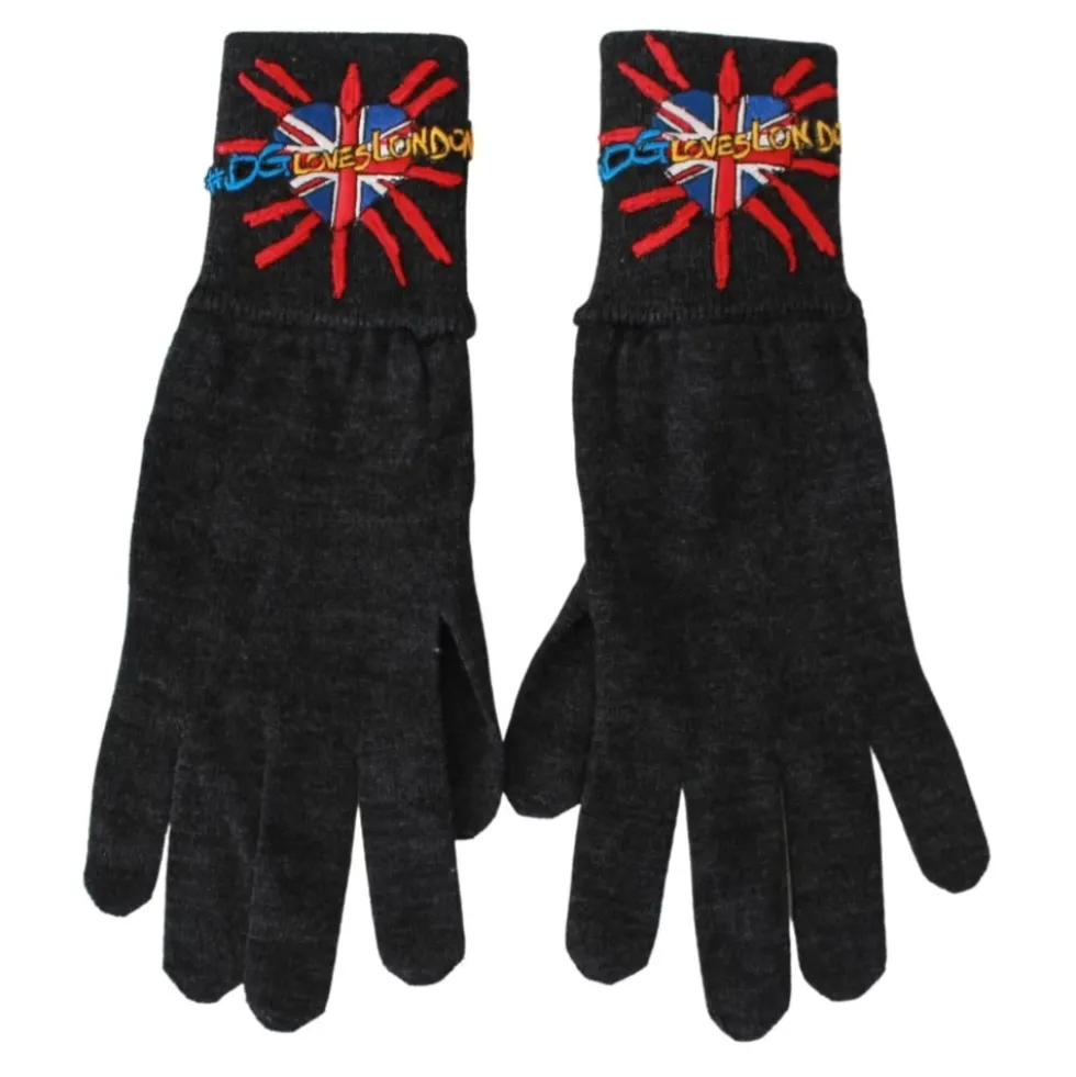 DGLovesLondon Broderede Uldhandsker