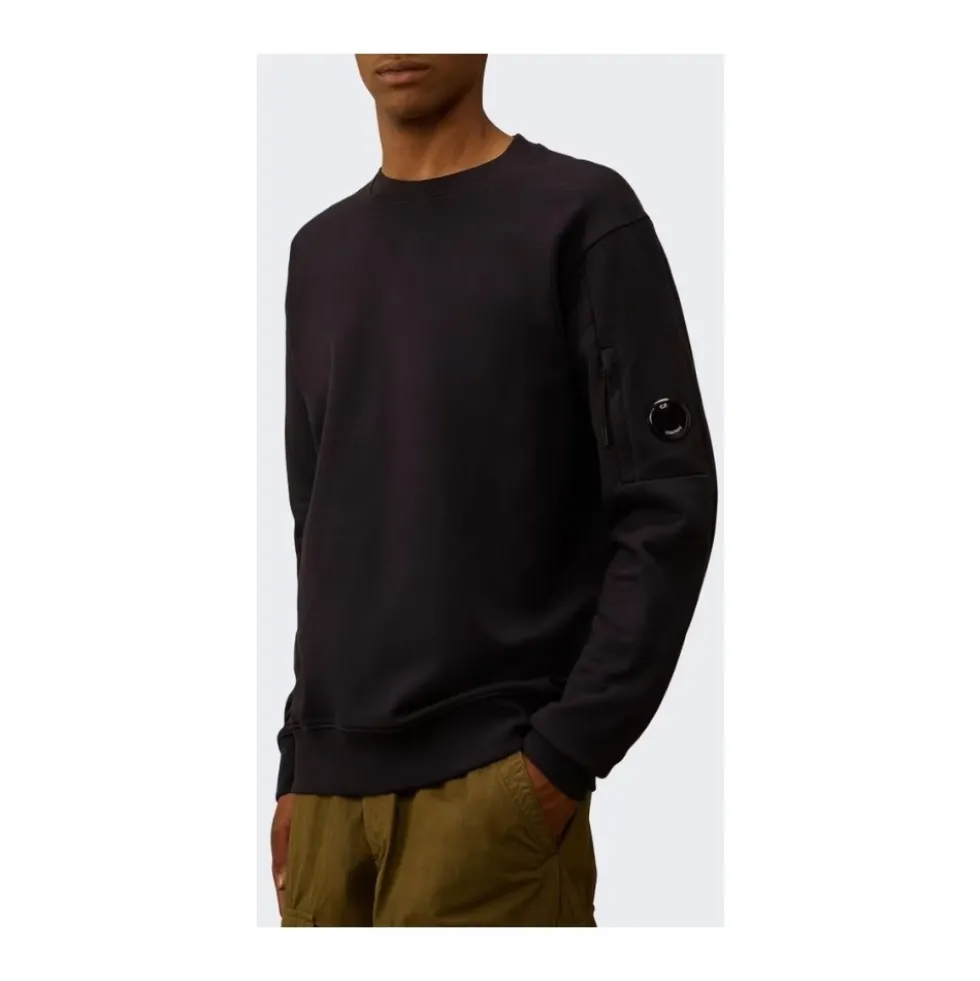 Diagonal Raised Fleece Crewneck Lens Sweatshirt