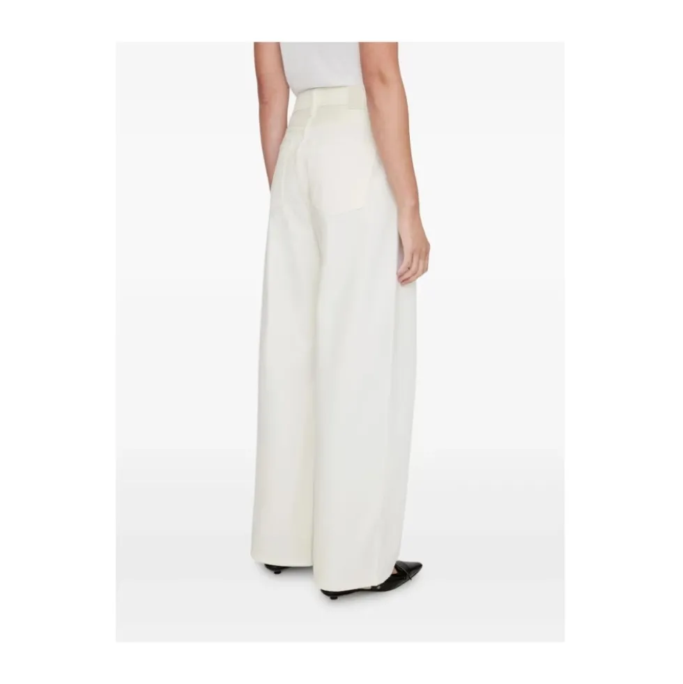 Ecru Klassiske Jeans med Knapper foran