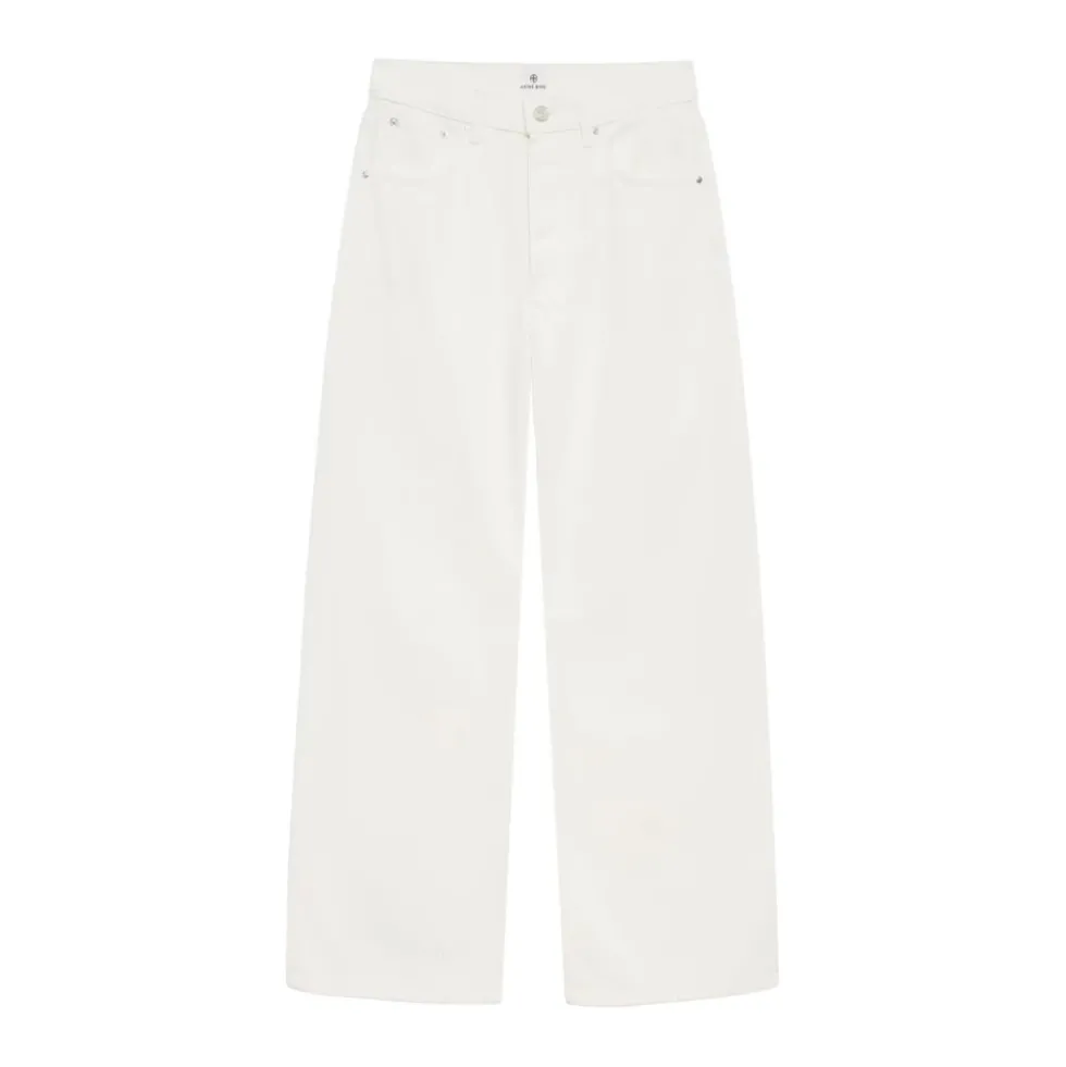 Ecru Klassiske Jeans med Knapper foran