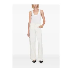 Ecru Klassiske Jeans med Knapper foran