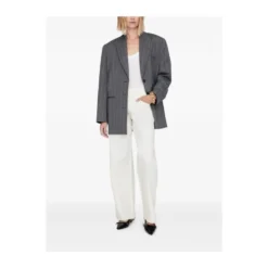 Ecru Klassiske Jeans med Knapper foran